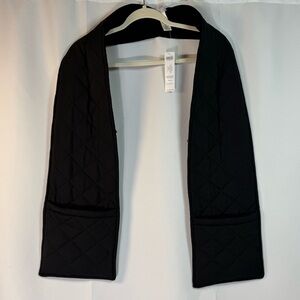 Chico's Quilted Black Scarf With Pockets